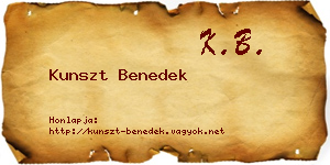 Kunszt Benedek névjegykártya