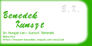 benedek kunszt business card